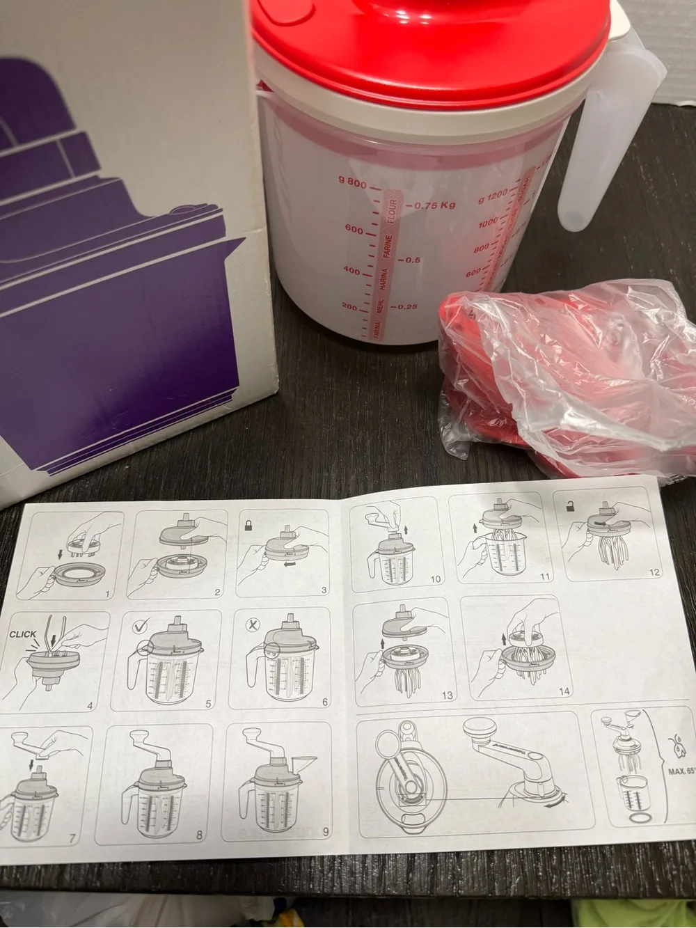 Tupperware Red and White EZ Speedy Mixer